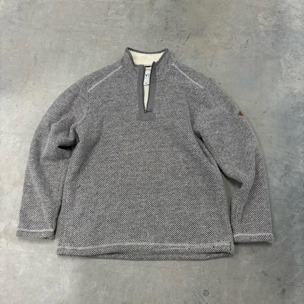 Orvis Half Zip Jacket Adult Fleece Gray White Men’s Medium